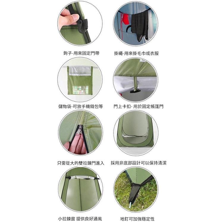 洗澡帳篷 帳篷 洗澡帳 更衣帳 淋浴帳篷 衛浴帳 速開帳 露營用品 側帳 戶外 露營 更衣帳篷【CP100】-細節圖8