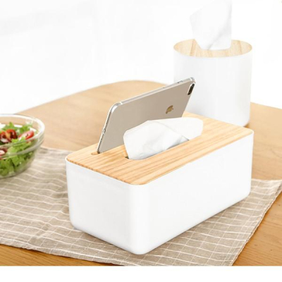 簡約橡木蓋 面紙盒 衛生紙 抽取式 面紙 盒 手機架 餐巾紙 收納 置物 居家 iphone【RS617】