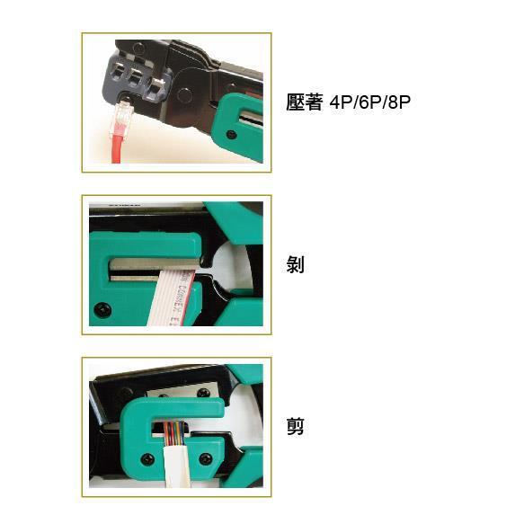 【DIY品牌聯盟】Pro＇sKit 寶工 CP-376M 3合1鐵柄棘輪壓著鉗 壓接鉗 壓著鉗 壓線鉗 管子鉗 端子鉗-細節圖2