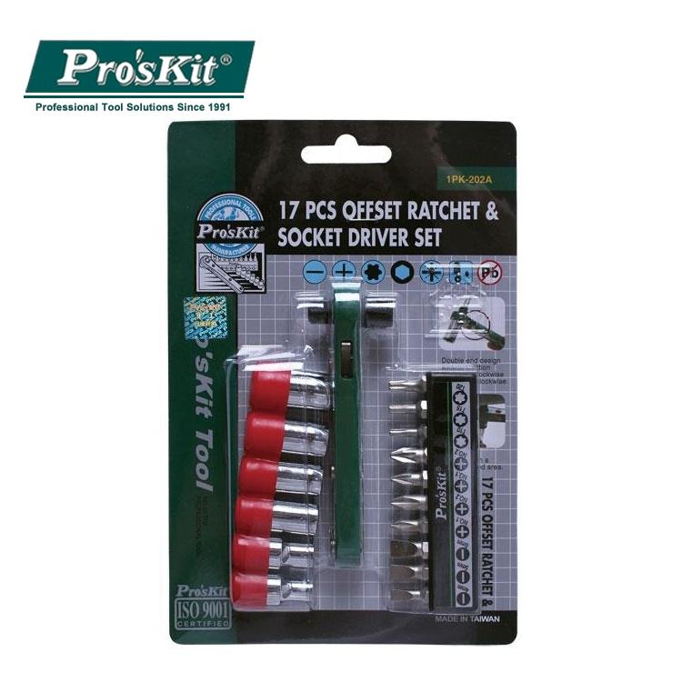 【DIY品牌聯盟】Pro＇sKit 寶工 1PK-202A 16合1直匣式棘輪替換扳手組 棘輪扳手 活動扳手 萬能板手-細節圖4
