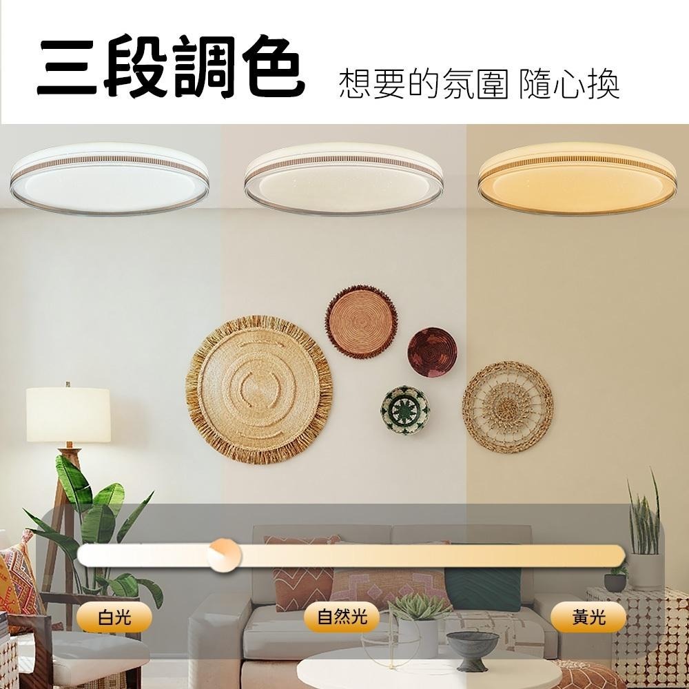 【formosa】現貨 LED吸頂燈 40W 三色調光 全光譜 簡易安裝 全電壓 客廳 臥室 白光 黃光 自然光-細節圖5