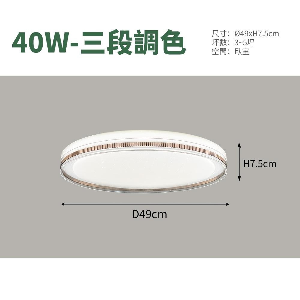 【formosa】現貨 LED吸頂燈 40W 三色調光 全光譜 簡易安裝 全電壓 客廳 臥室 白光 黃光 自然光-細節圖8