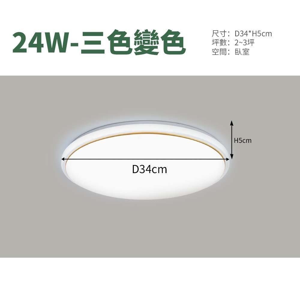 【formosa】24W 簡約低奢 LED 吸頂燈 三色變光-細節圖2