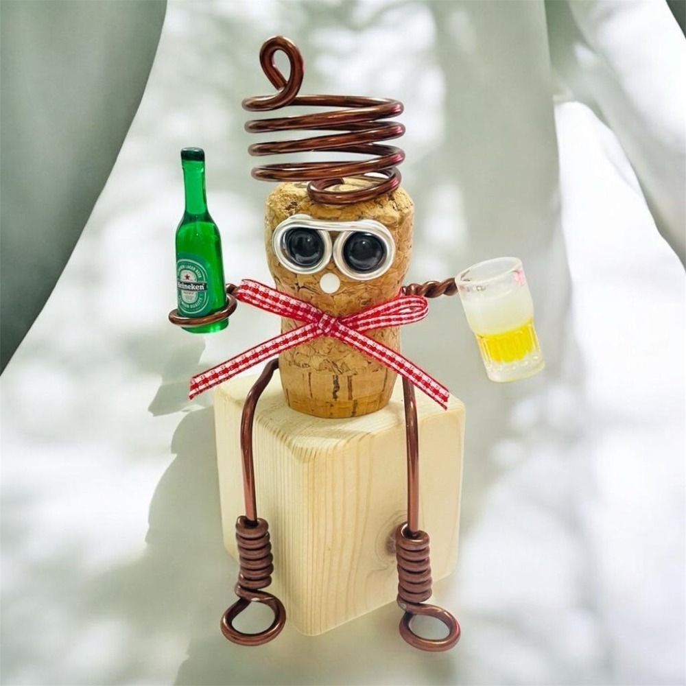 微甜多肉小陽台．空氣鳳梨的家｜啤酒派對軟木塞人偶×積木空鳳架（不含空鳳）-細節圖2