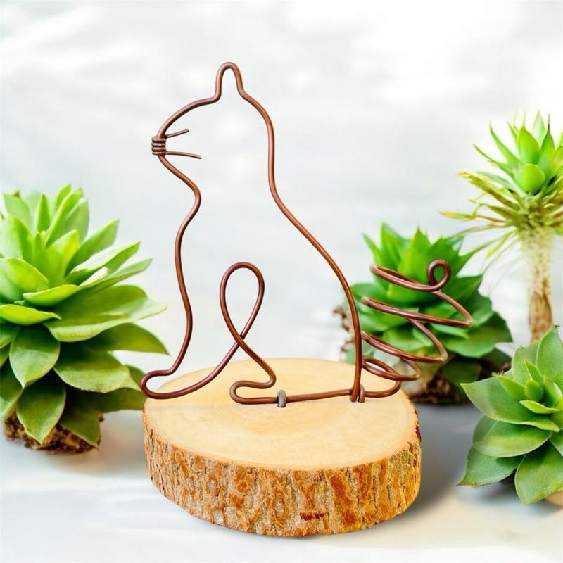 微甜多肉小陽台·空氣鳳梨的家｜鋁線手作．貓咪空鳳架(不含植物）-細節圖2