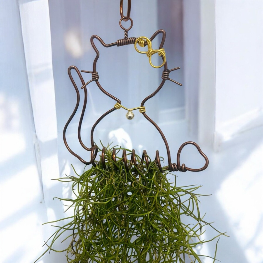 微甜多肉小陽台．空氣鳳梨的家｜鋁線手作．貓兒菘蘿掛架（不含植物）-細節圖2