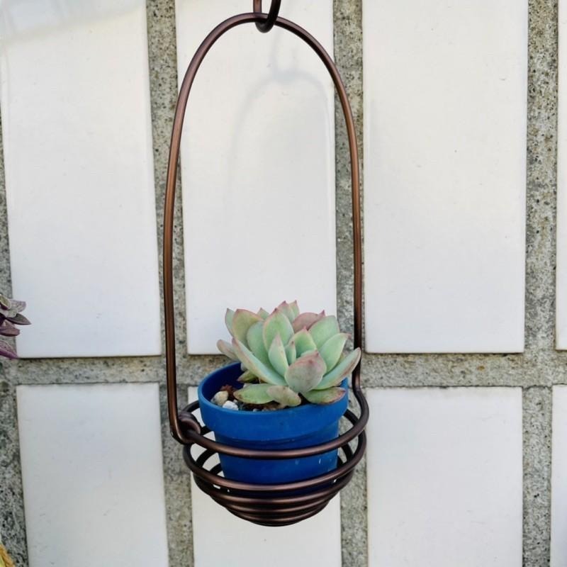 微甜多肉小陽台．空氣鳳梨的家｜鋁線手作．空鳳掛籃(5公分圓寬，不含植物)-細節圖4
