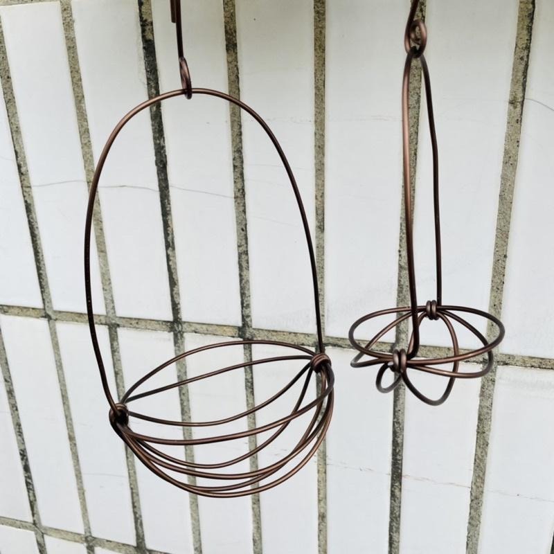 微甜多肉小陽台．空氣鳳梨的家｜鋁線手作．加強型鋁線提籃，附S型掛勾（不含植物）-細節圖3