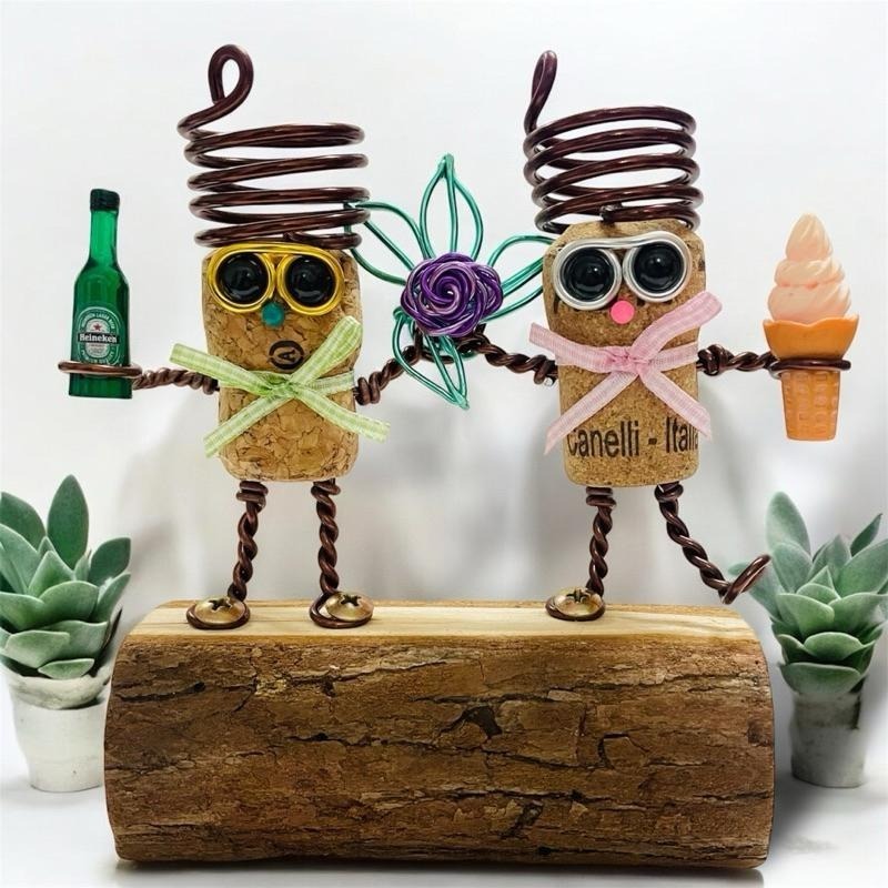 微甜多肉小陽台．空氣鳳梨的家｜鋁線手作．悠閒的約會時光～軟木塞空鳳架(不含空鳳）-細節圖2