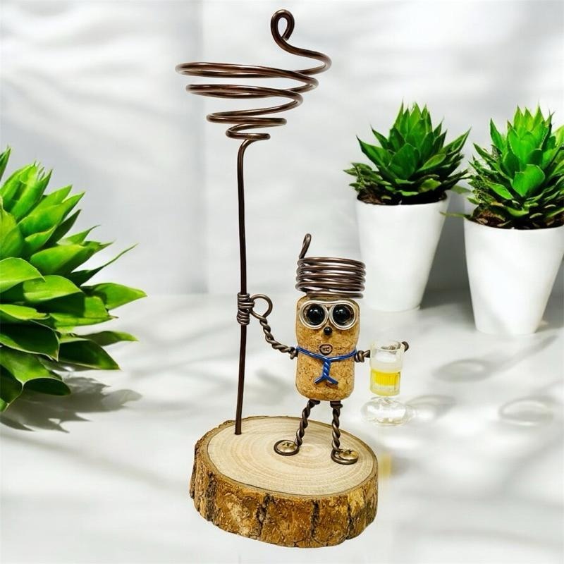 微甜多肉小陽台．空氣鳳梨的家｜鋁線手作．買醉人生．軟木塞空鳳木架(不含植物）-細節圖4