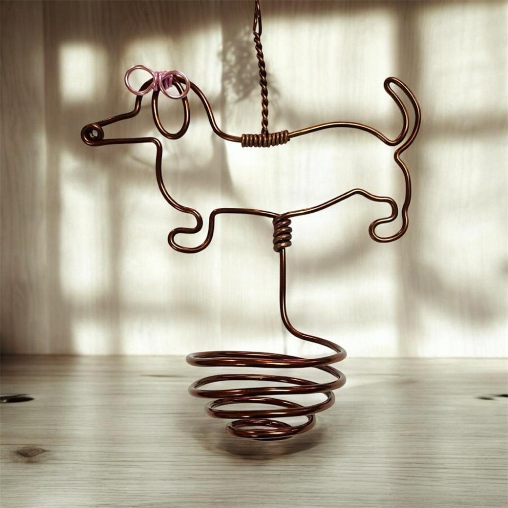 微甜多肉小陽台．空氣鳳梨的家｜鋁線手作．臘腸狗空鳳掛架（不含植物）-細節圖2