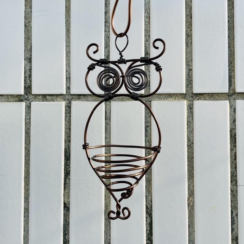 微甜多肉小陽台．空氣鳳梨的家｜鋁線手作．貓頭鷹空鳳掛架（不含植物）-細節圖3