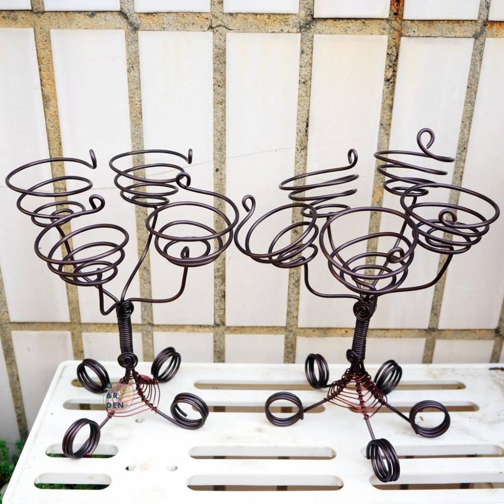 微甜多肉小陽台．空氣鳳梨的家｜鋁線手作．空氣鳳梨小燭台（不含植物）-細節圖3