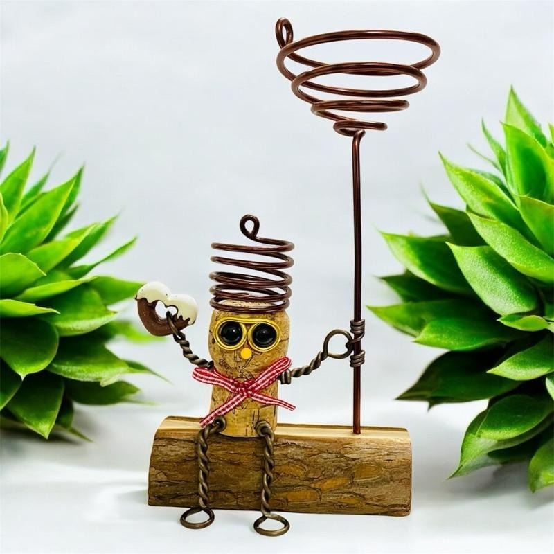 微甜多肉小陽台．空氣鳳梨的家｜鋁線手作．悠閒自在～軟木塞空鳳架(不含空鳳）-細節圖2