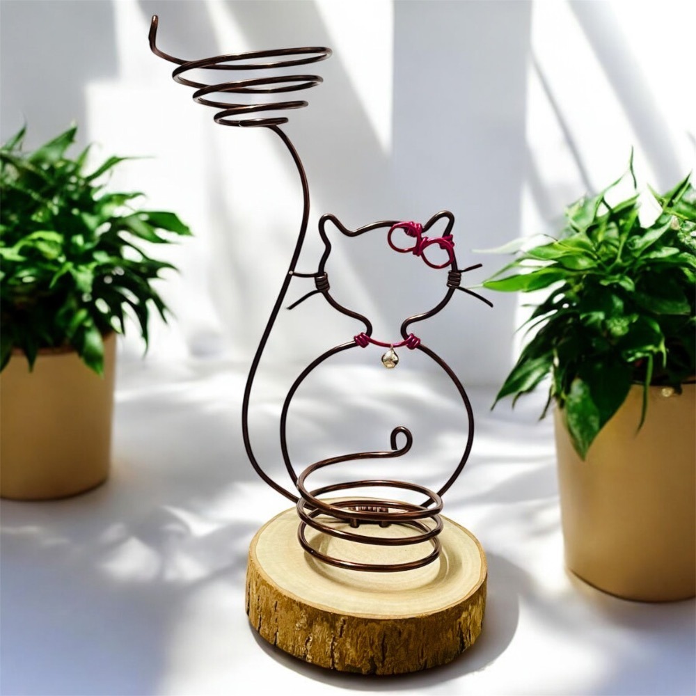 微甜多肉小陽台．空氣鳳梨的家｜鋁線手作．小貓咪的祝福（不含植物）-細節圖5