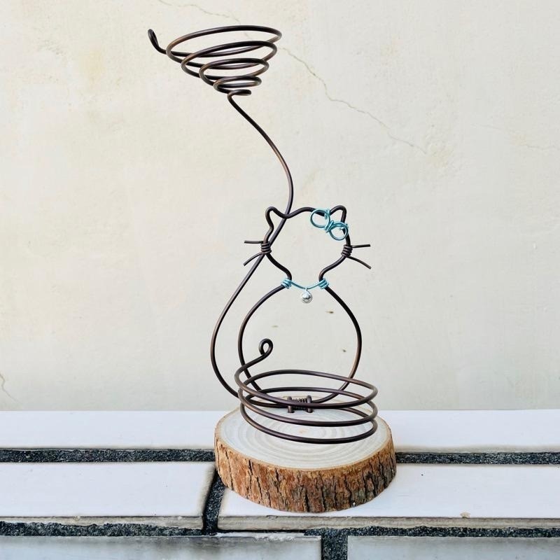 微甜多肉小陽台．空氣鳳梨的家｜鋁線手作．小貓咪的祝福（不含植物）-細節圖7