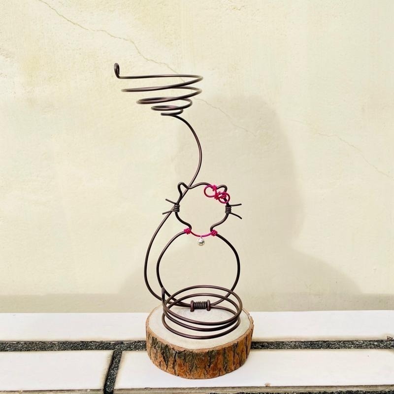 微甜多肉小陽台．空氣鳳梨的家｜鋁線手作．小貓咪的祝福（不含植物）-細節圖8