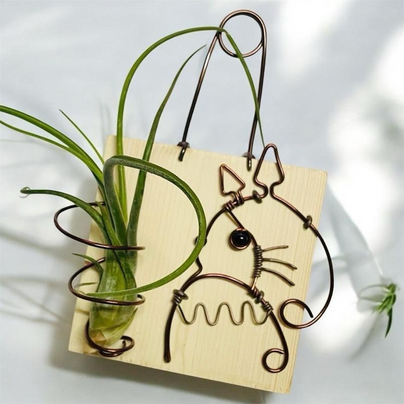 微甜多肉小陽台．空氣鳳梨的家｜鋁線手作．龍貓.空鳳木架板（不含植物）-細節圖3