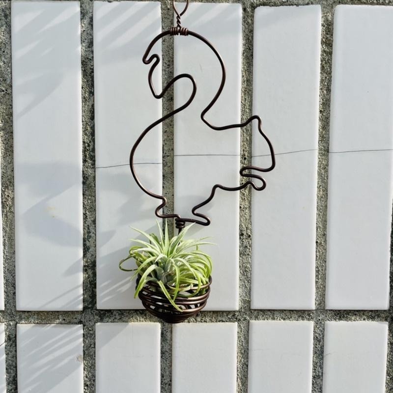 微甜多肉小陽台．空氣鳳梨的家｜鋁線手作．松鼠空鳳掛架（不含植物）-細節圖3