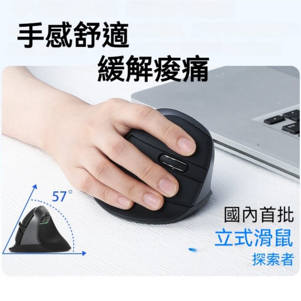DeLUX 多彩 M618mini 新一代 雙模光學滑鼠 垂直滑鼠 無線滑鼠 人體工學滑鼠 直立滑鼠 遊戲滑鼠 防滑鼠手-細節圖3