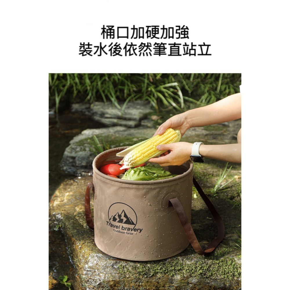 🔥24H出貨🔥戶外折疊水桶 摺疊水桶 露營水桶 戶外水桶 儲水桶 旅行水桶 水桶 釣魚桶 提水桶 收納桶 露營 冰桶-細節圖6