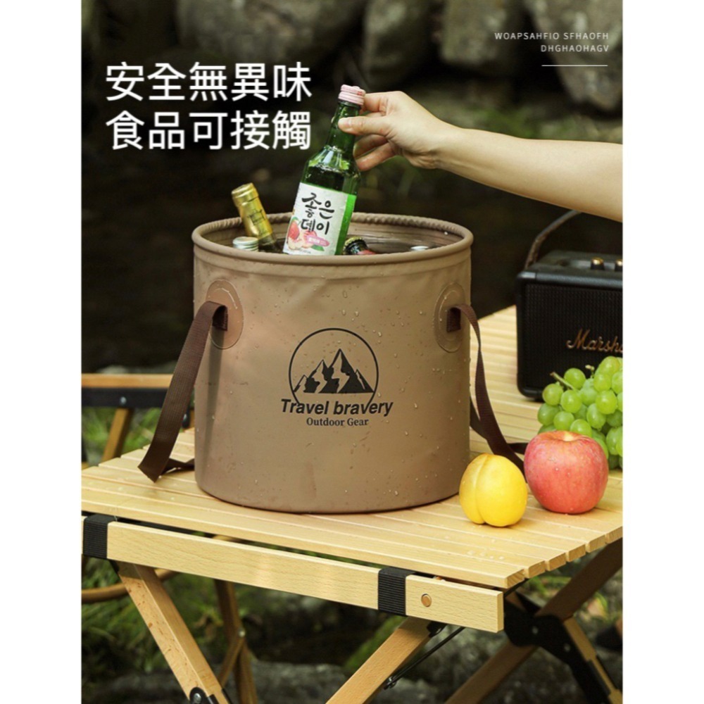 🔥24H出貨🔥戶外折疊水桶 摺疊水桶 露營水桶 戶外水桶 儲水桶 旅行水桶 水桶 釣魚桶 提水桶 收納桶 露營 冰桶-細節圖7