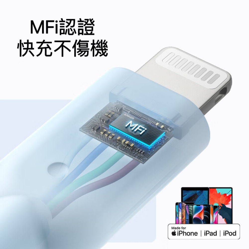 🔥24H寄出 美國ANKER 蘋果lightning PD快充傳輸線 充電線 iphone線 快充線 MFi認證 充電-細節圖5