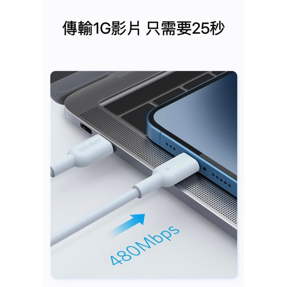 🔥24H寄出 美國ANKER 蘋果lightning PD快充傳輸線 充電線 iphone線 快充線 MFi認證 充電-細節圖7