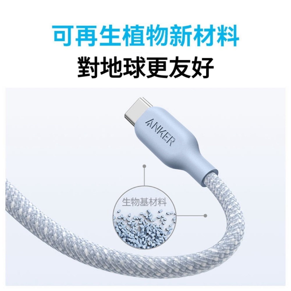 美國ANKER 240W閃充 雙USB-C環保編織傳輸線 快充線 安卓 筆電 充電線 type-c 蘋果線-細節圖6