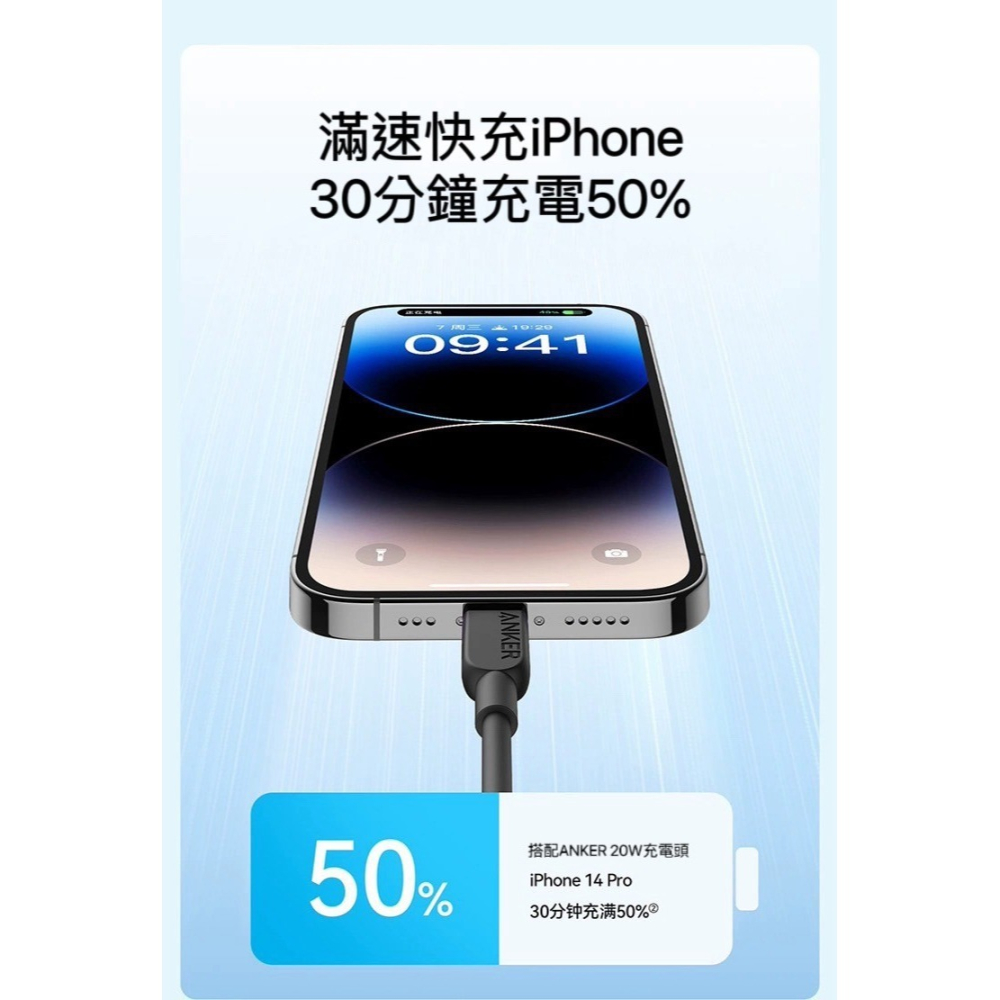 🌟新品上市 美國ANKER 蘋果lightning 60W快充傳輸線 充電線 iphone線 快充線 MFi認證 PD-細節圖2