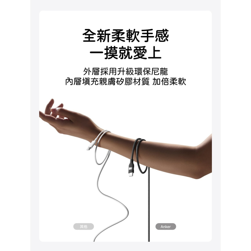 🌟新品上市 ANKER 240W親膚編織快充線 安卓 筆電 充電線 type-c 傳輸線 蘋果線 USB-C i16-細節圖3