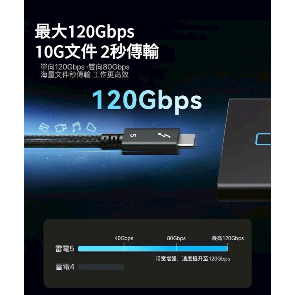 🌟新品上市 ANKER 雷電5全能數據線 Thunderbolt 5 快充線 intel認證 傳輸線 USB3協議-細節圖3