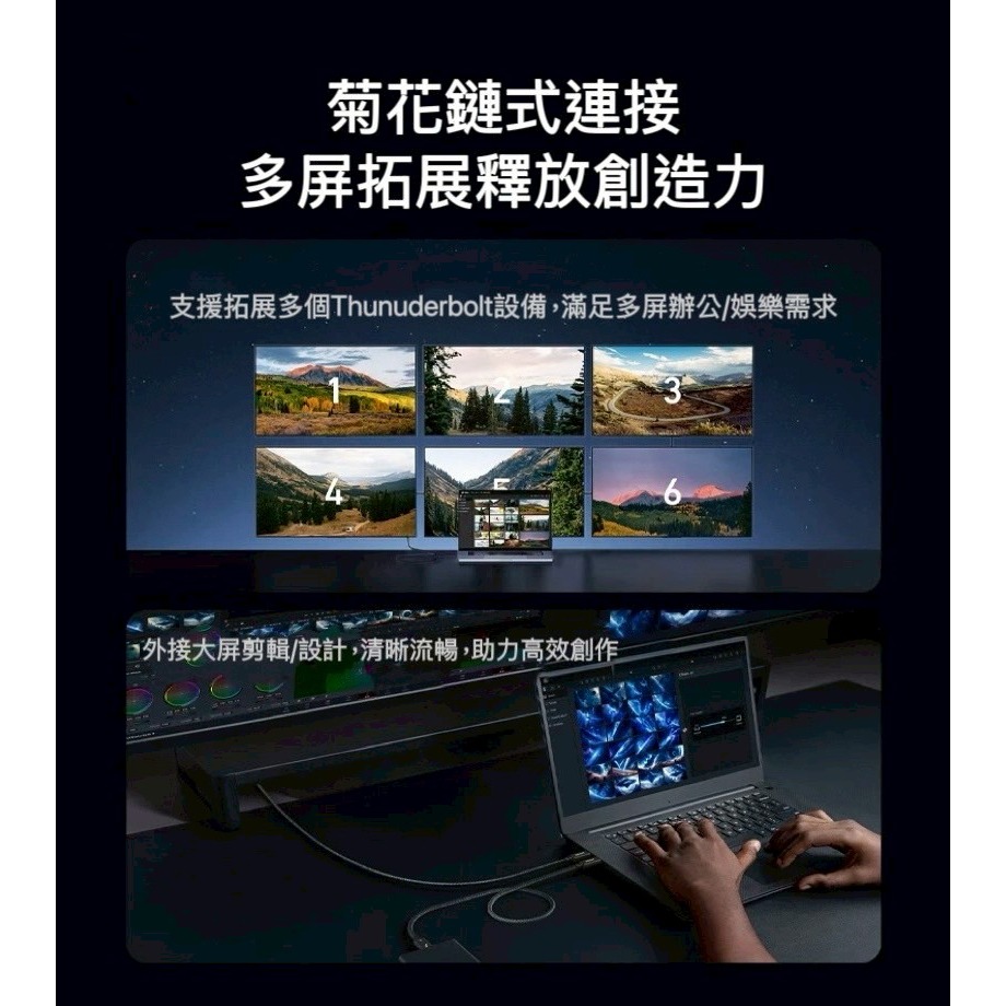 🌟新品上市 ANKER 雷電5全能數據線 Thunderbolt 5 快充線 intel認證 傳輸線 USB3協議-細節圖5