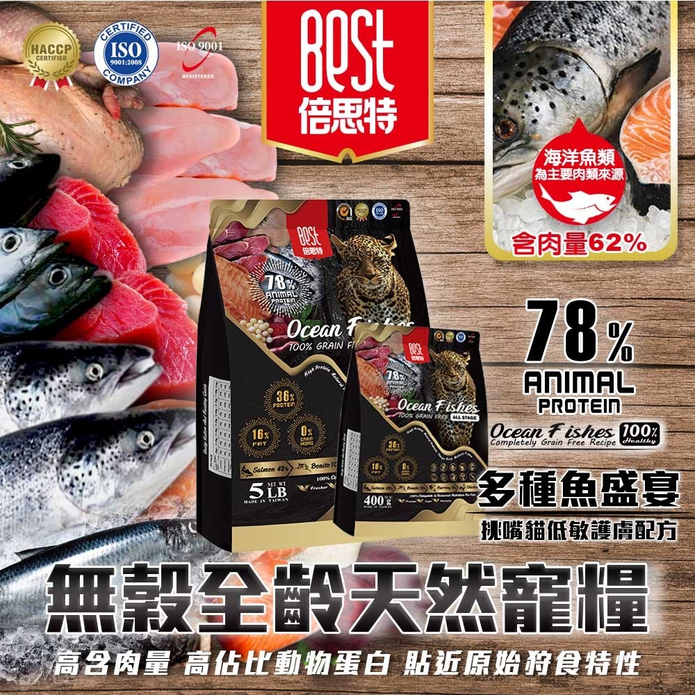 BEST 倍思特 無穀天然貓糧 多種魚盛宴 低敏護膚配方 全齡貓 高含肉量 貓乾糧 貓飼料【寵物主義】-細節圖3