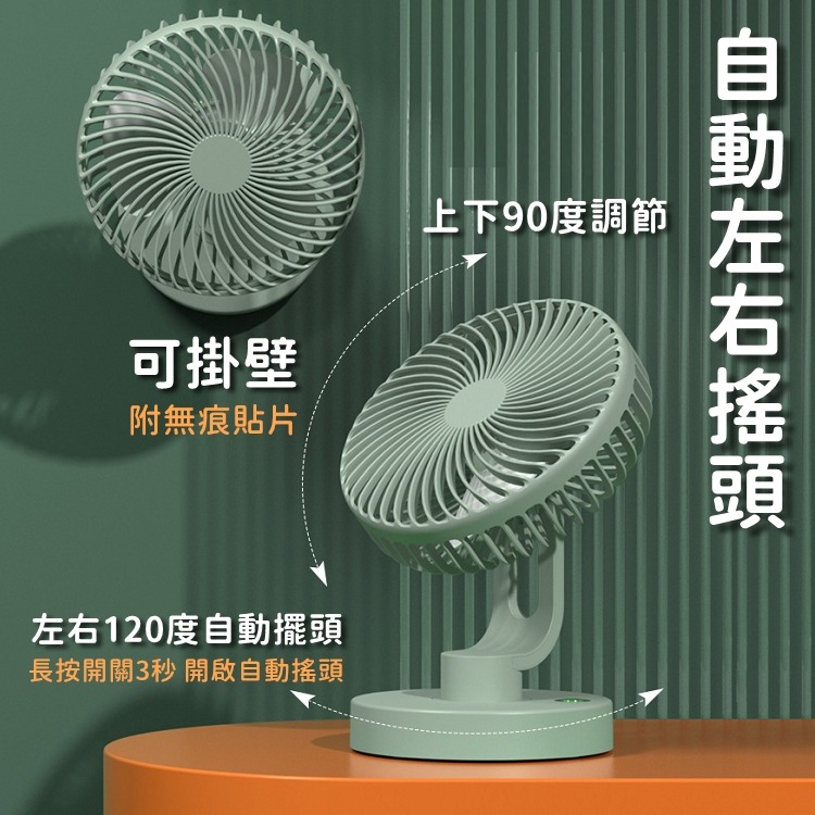 小風扇 usb風扇 擺頭風扇 自動擺頭小夾扇 推車風扇 電風扇 小電扇 靜音風扇【RS1492】-細節圖2