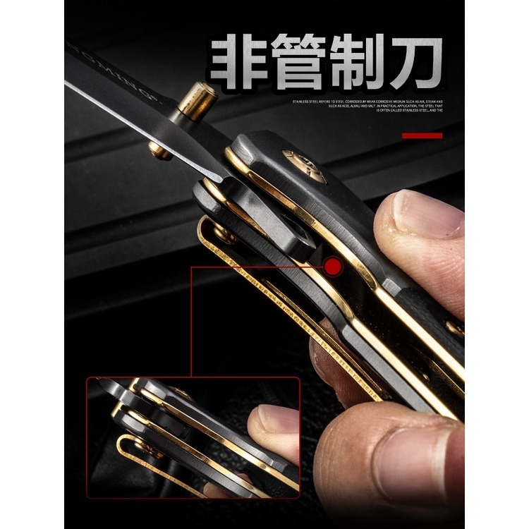 【工廠直營 台灣出貨】折疊刀 戰術刀 隨身刀 露營刀 小刀 折刀 野外求生 露營 生存遊戲【CP177】-細節圖6