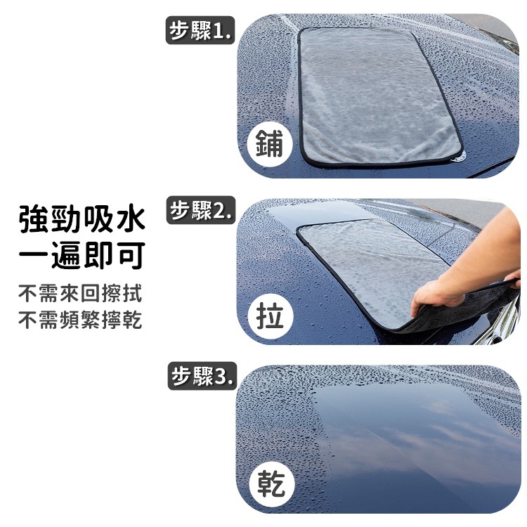 【工廠直營 台灣出貨】強力吸水擦車布 吸水布 洗車布 洗車毛巾 蝌蚪吸水布 擦車巾 洗車布蝌蚪 吸水抹布【RR077】-細節圖3