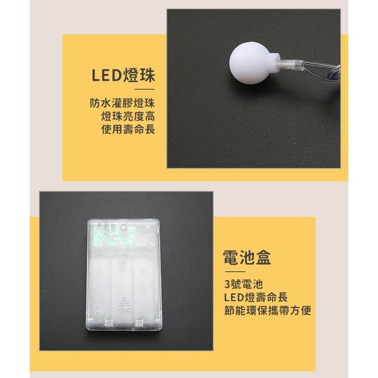 【工廠直營 台灣出貨】LED燈串 燈飾 露營燈 裝飾燈 圓球燈 星星燈 造型燈 LED燈 佈置燈 聖誕燈【RS1309】-細節圖3
