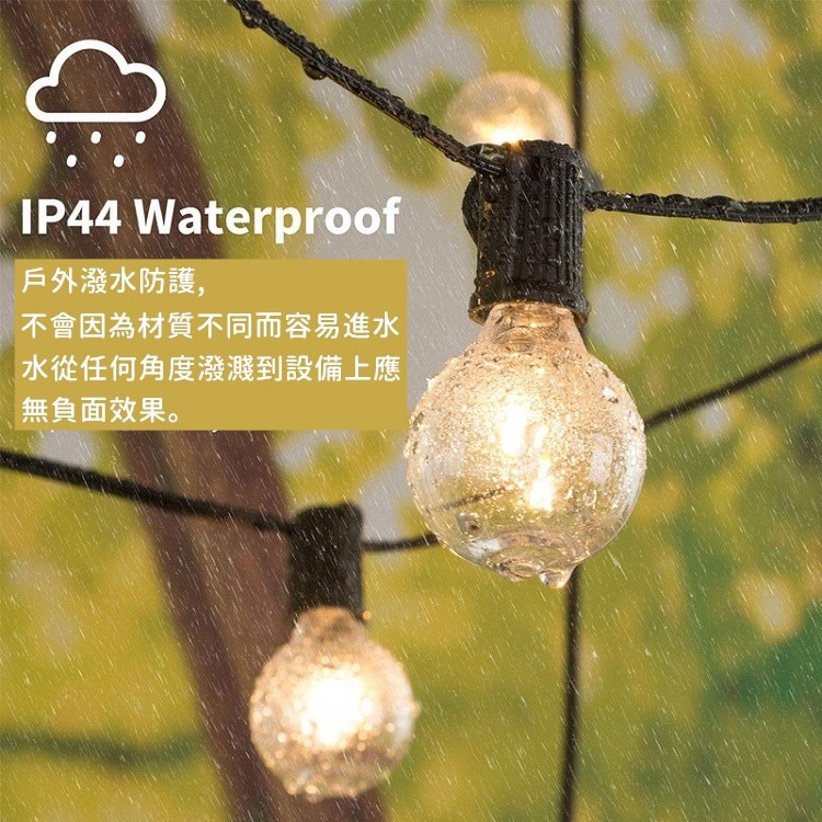 【工廠直營 台灣出貨】塑膠防水款 LED燈泡燈串 Ｇ40 露營燈串 燈條 露營 婚禮 戶外 露營用品【CP019】-細節圖5