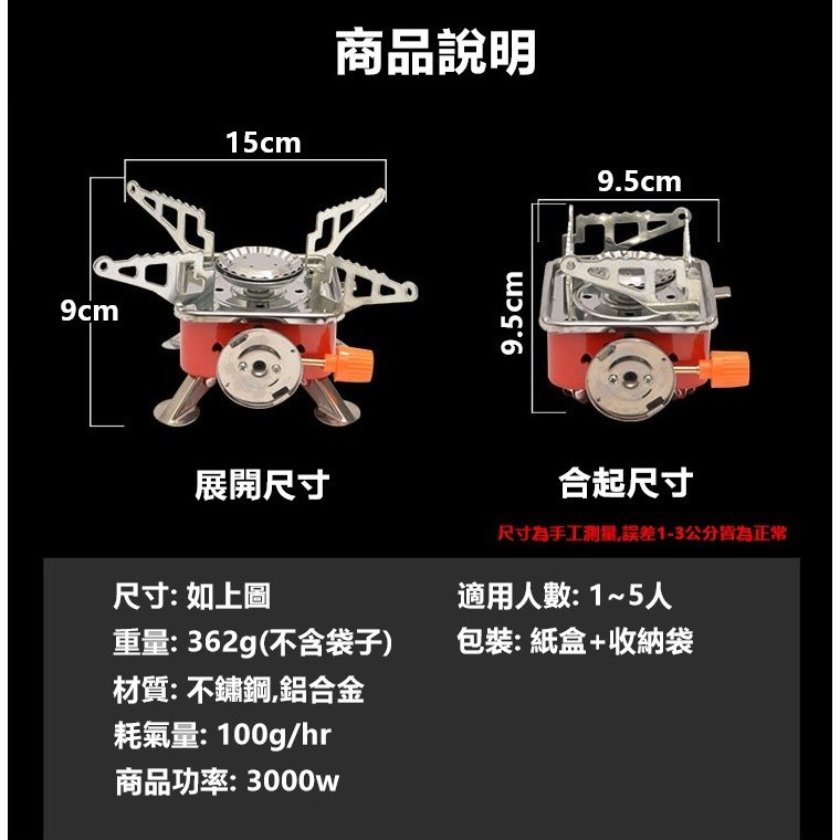 【工廠直營 台灣出貨】迷你卡式爐 卡式爐 露營 戶外 折疊便攜卡式爐 迷你小方爐【RS1094】-細節圖2