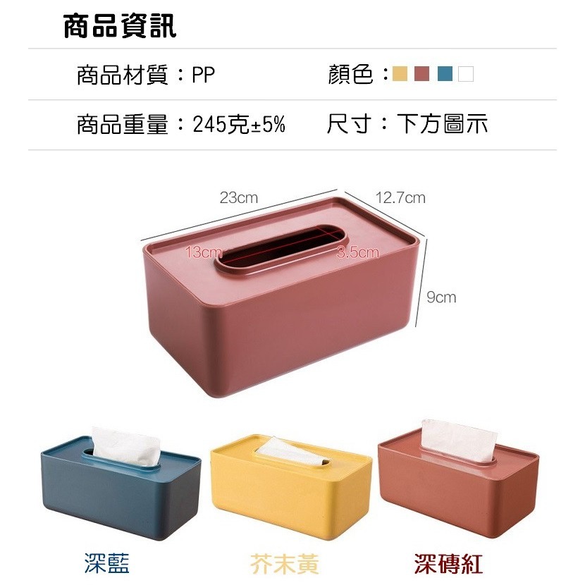 【工廠直營 台灣出貨】北歐風 塑膠面紙盒 衛生紙盒 紙巾盒 面紙盒 無印風 居家收納用品【RS1067】-細節圖2