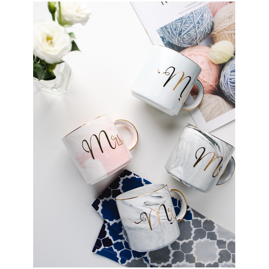 【工廠直營 台灣出貨】馬克杯 對杯 情侶對杯 大理石紋 咖啡杯 陶瓷馬克杯 婚禮小物【RS907】-細節圖6