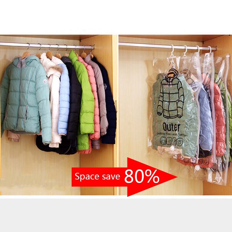 【工廠直營 台灣出貨】衣物收納袋 壓縮袋 掛式真空衣物壓縮袋 側掛式真空壓縮袋 真空壓縮袋 吊掛式【RS810】-細節圖2