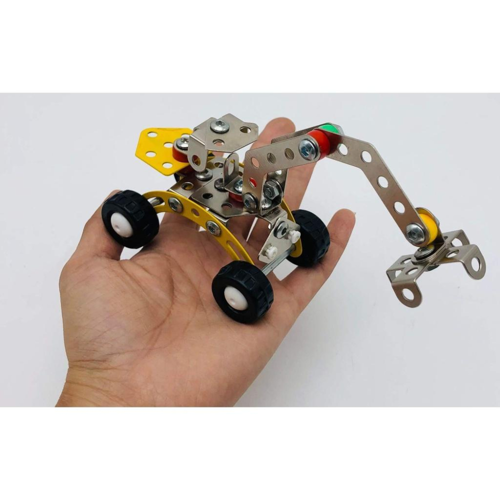 全新 現貨 袋裝 金属 角鐵 工程車 DIY 组裝 金属 螺母 螺丝 组合 拼裝 兒童 拆裝 大男孩 積木 科學 玩具-細節圖2