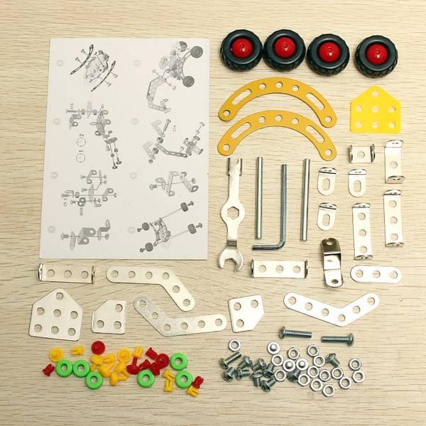 全新 現貨 袋裝 金属 角鐵 工程車 DIY 组裝 金属 螺母 螺丝 组合 拼裝 兒童 拆裝 大男孩 積木 科學 玩具-細節圖3