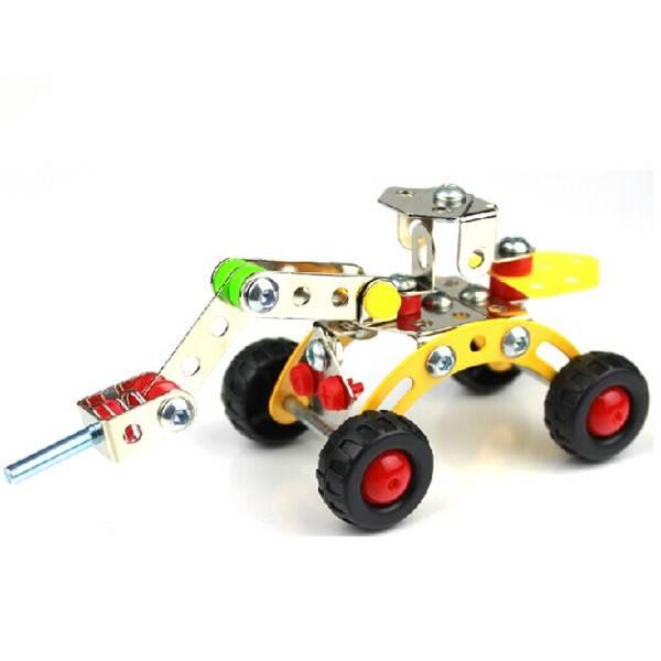 全新 現貨 袋裝 金属 角鐵 工程車 DIY 组裝 金属 螺母 螺丝 组合 拼裝 兒童 拆裝 大男孩 積木 科學 玩具-細節圖4