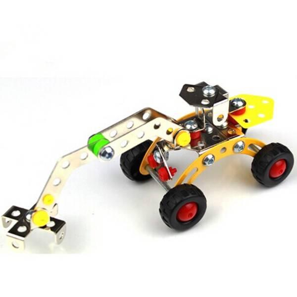 全新 現貨 袋裝 金属 角鐵 工程車 DIY 组裝 金属 螺母 螺丝 组合 拼裝 兒童 拆裝 大男孩 積木 科學 玩具-細節圖8