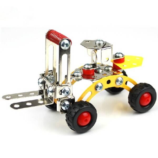 全新 現貨 袋裝 金属 角鐵 工程車 DIY 组裝 金属 螺母 螺丝 组合 拼裝 兒童 拆裝 大男孩 積木 科學 玩具-細節圖9