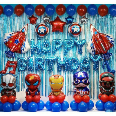 全新 現貨 漫威系列 造型氣球 佈置 活動 派對 蜘蛛人 鋼鐵人 美國隊長 蟻人 太空梭 盾牌