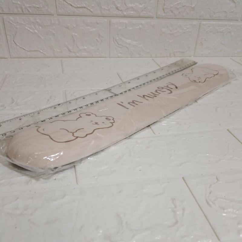 全新 現貨 42.5公分 大號 趴熊 鍵盤 手托 可愛 矽膠 鍵盤托 可愛 睡熊 i am hungry 棉花糖 熊 墊-細節圖3